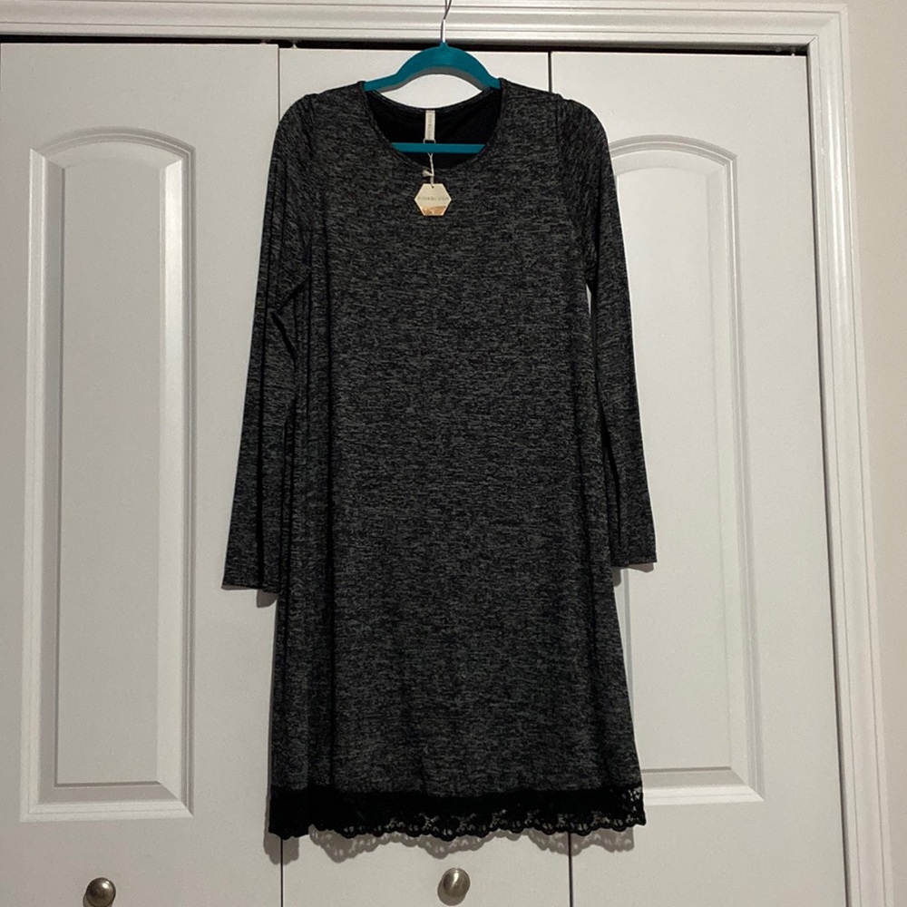 Black long sleeve maternity dress